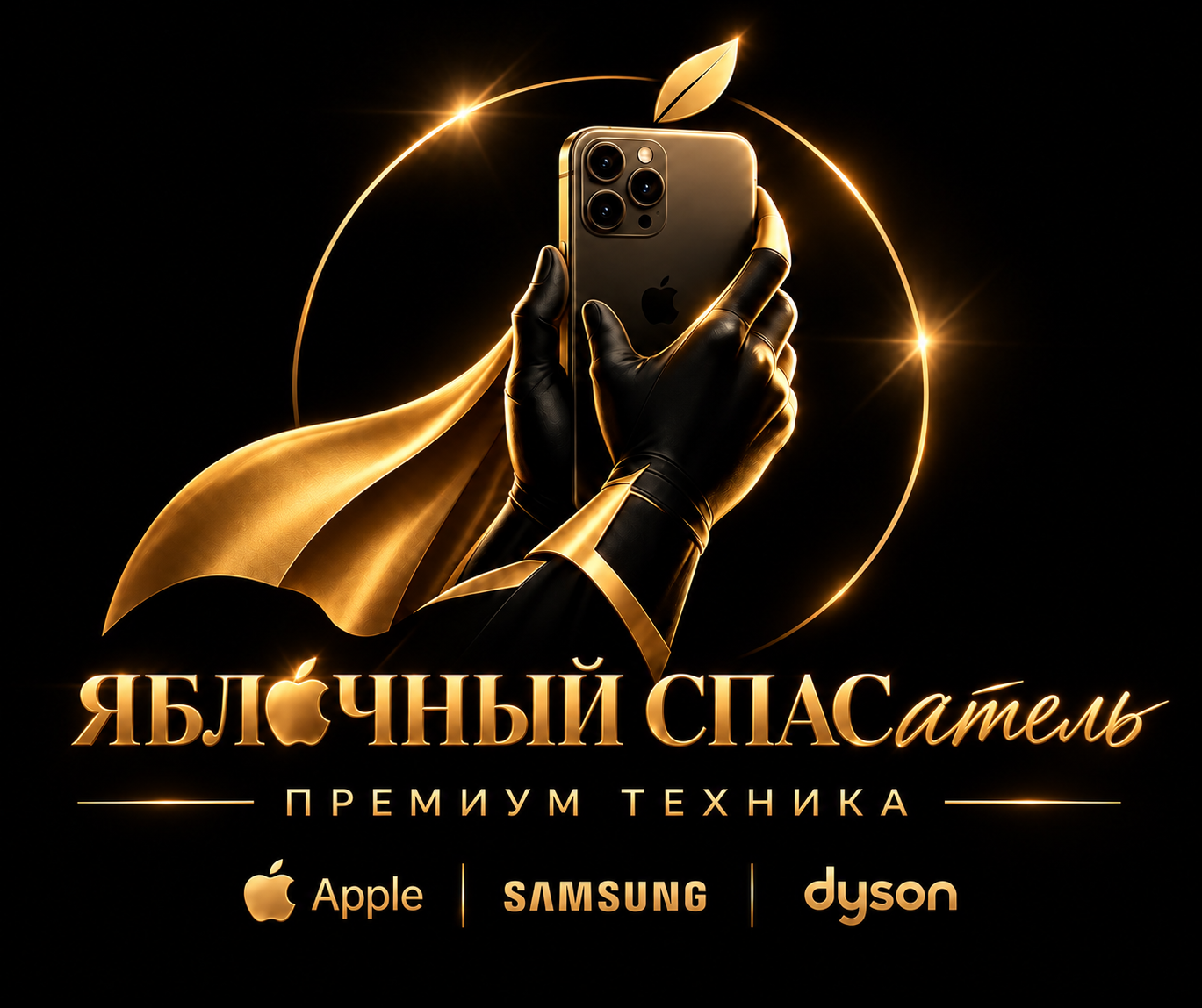 Логотип магазина Яблочный Спасатель — премиум техника Apple, Samsung и Dyson